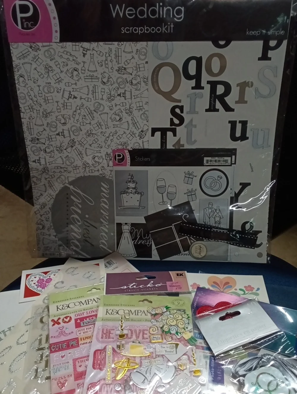 P Inc Wedding Scrapbook Kit (Complete) with Extra  Assorted Wedding Stickers
